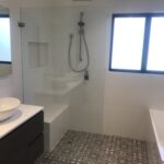 Charnwood contemporary bathroom floor tiling 2