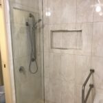 Page bathroom shower cell with niche recessed shelf